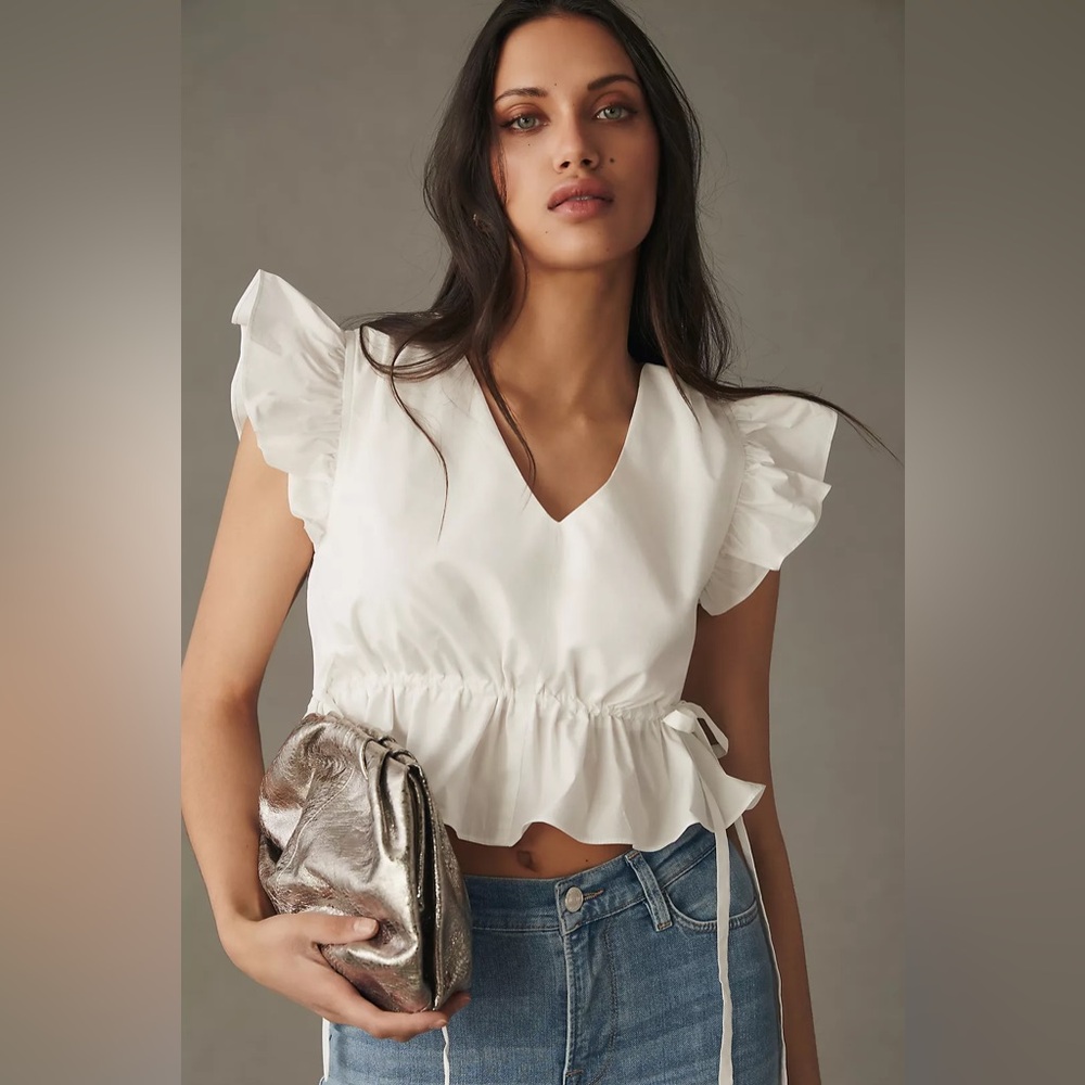 En Saison Juliet Top, White, XS